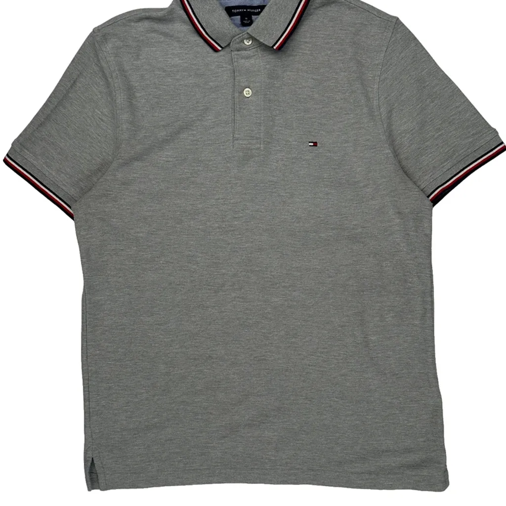 Tommy Hilfiger Polo Shirt - Medium Gray Cotton - Image 4