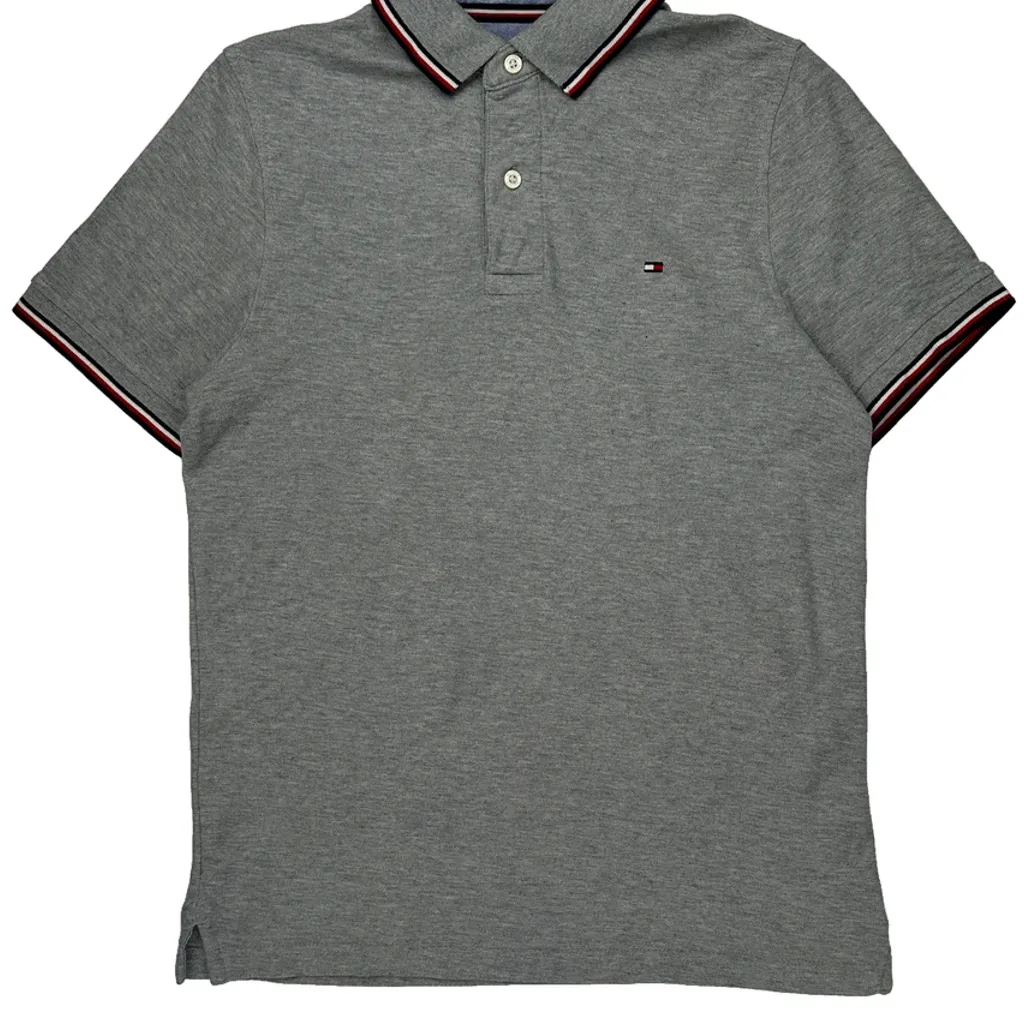 Tommy Hilfiger Polo Shirt - XS Gray Cotton - Image 5
