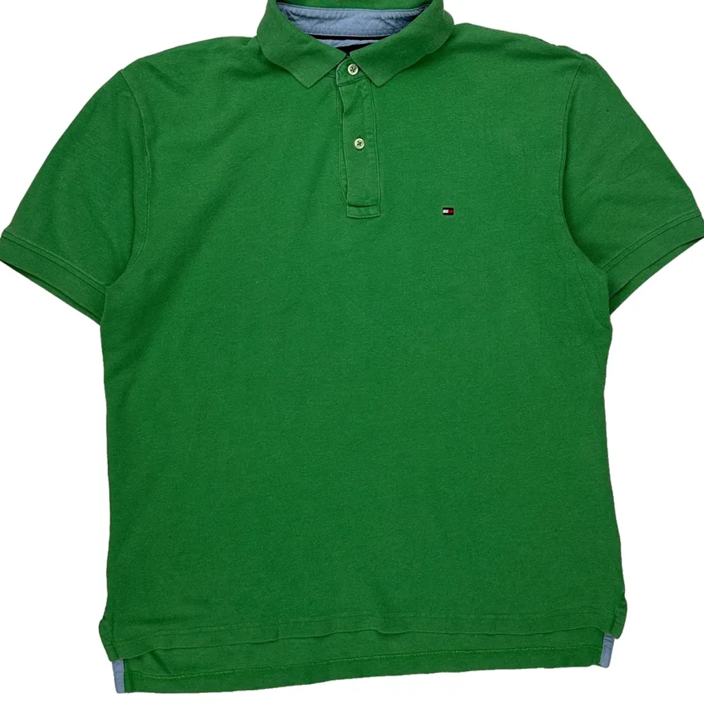 Tommy Hilfiger Polo Shirt - Large Green Cotton - Image 5