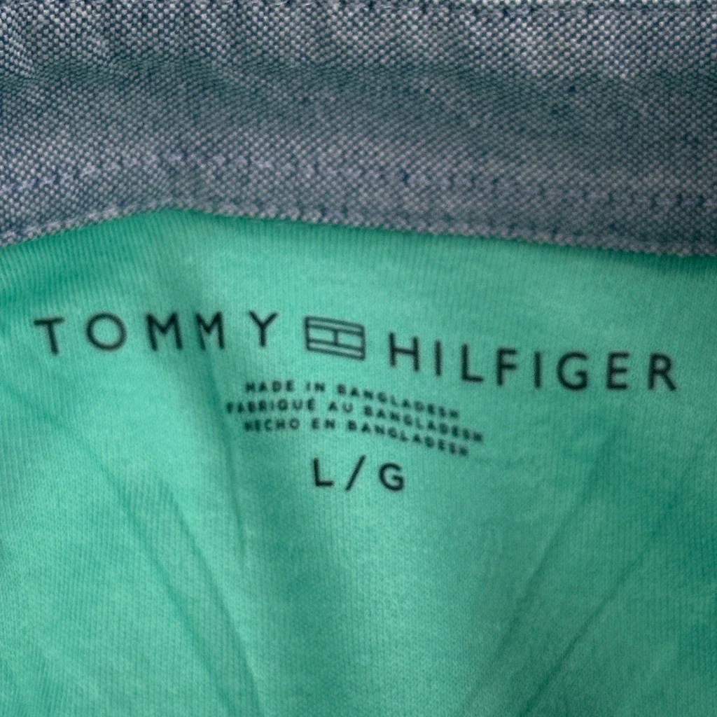 Tommy Hilfiger Polo Shirt - Large Green Cotton - Image 3