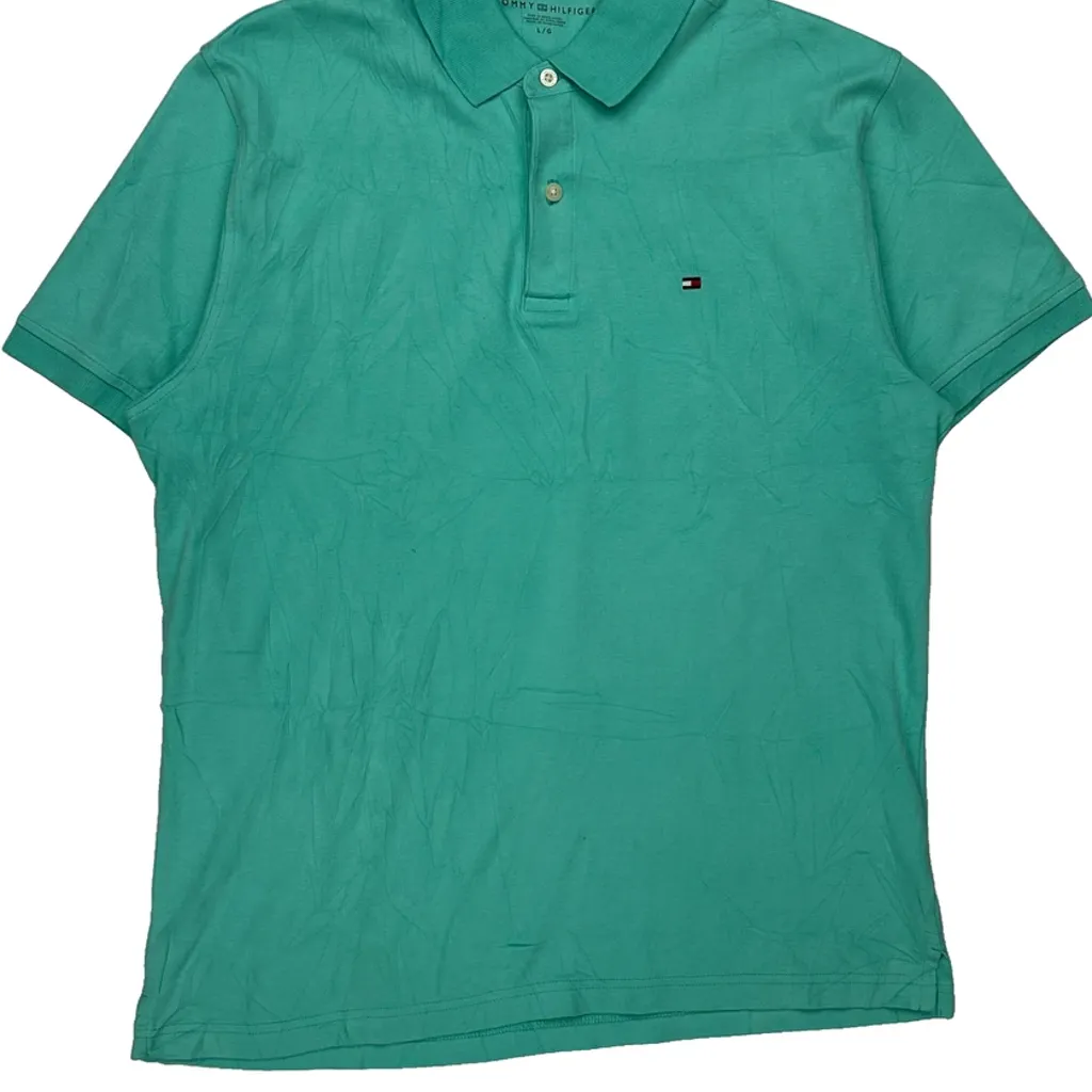 Tommy Hilfiger Polo Shirt - Large Green Cotton - Image 4