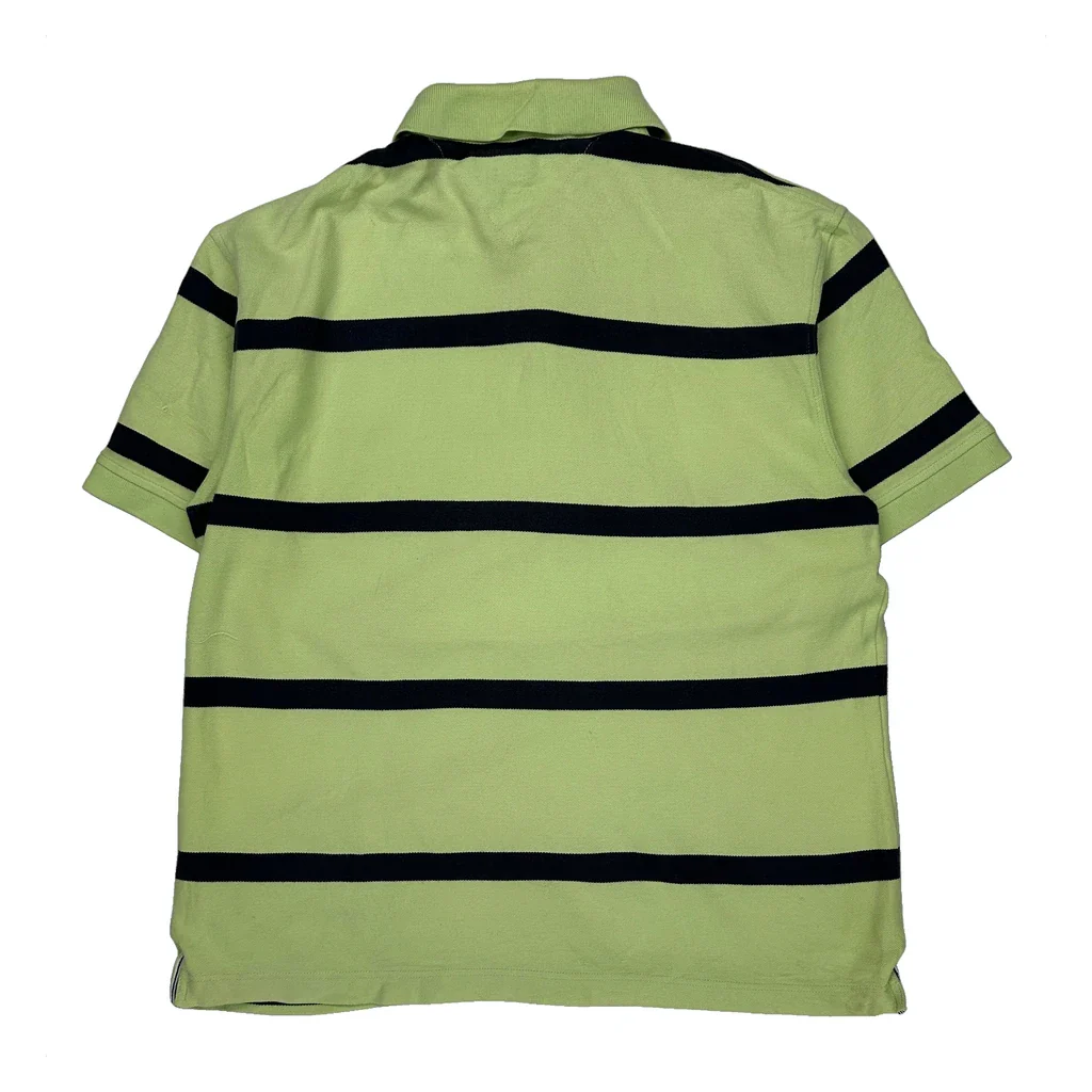 Tommy Hilfiger Striped Polo Shirt - Large Green Cotton - Image 2