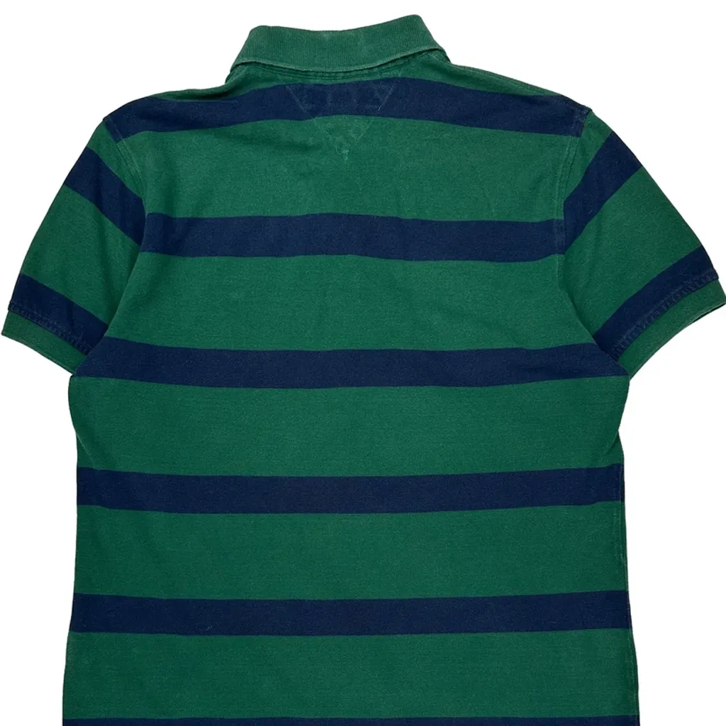 Tommy Hilfiger Striped Polo Shirt - Large Green Cotton - Image 6