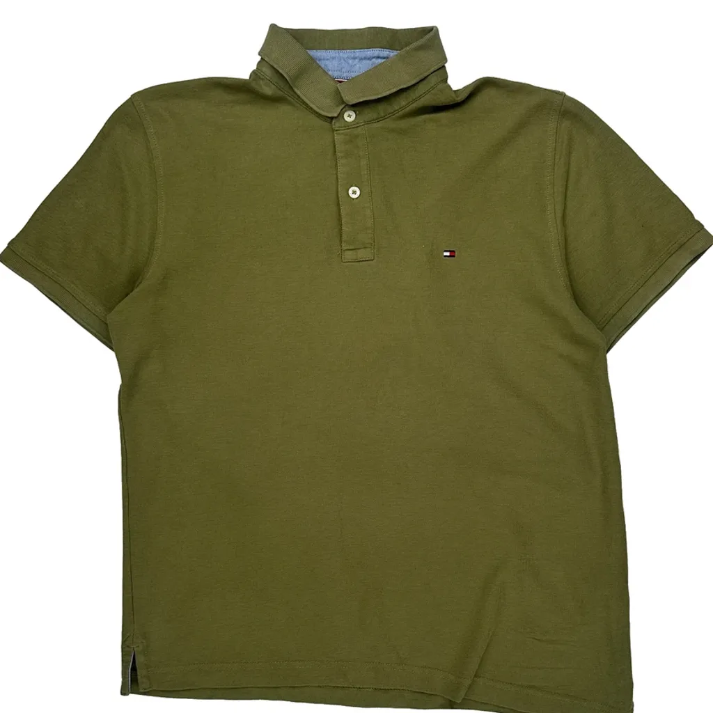 Tommy Hilfiger Polo Shirt - Large Green Cotton - Image 4