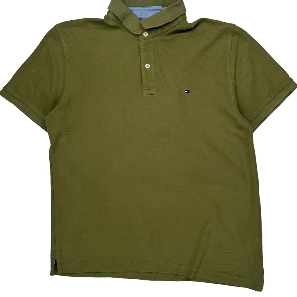 Tommy Hilfiger Polo Shirt - Large Green Cotton - Image 5