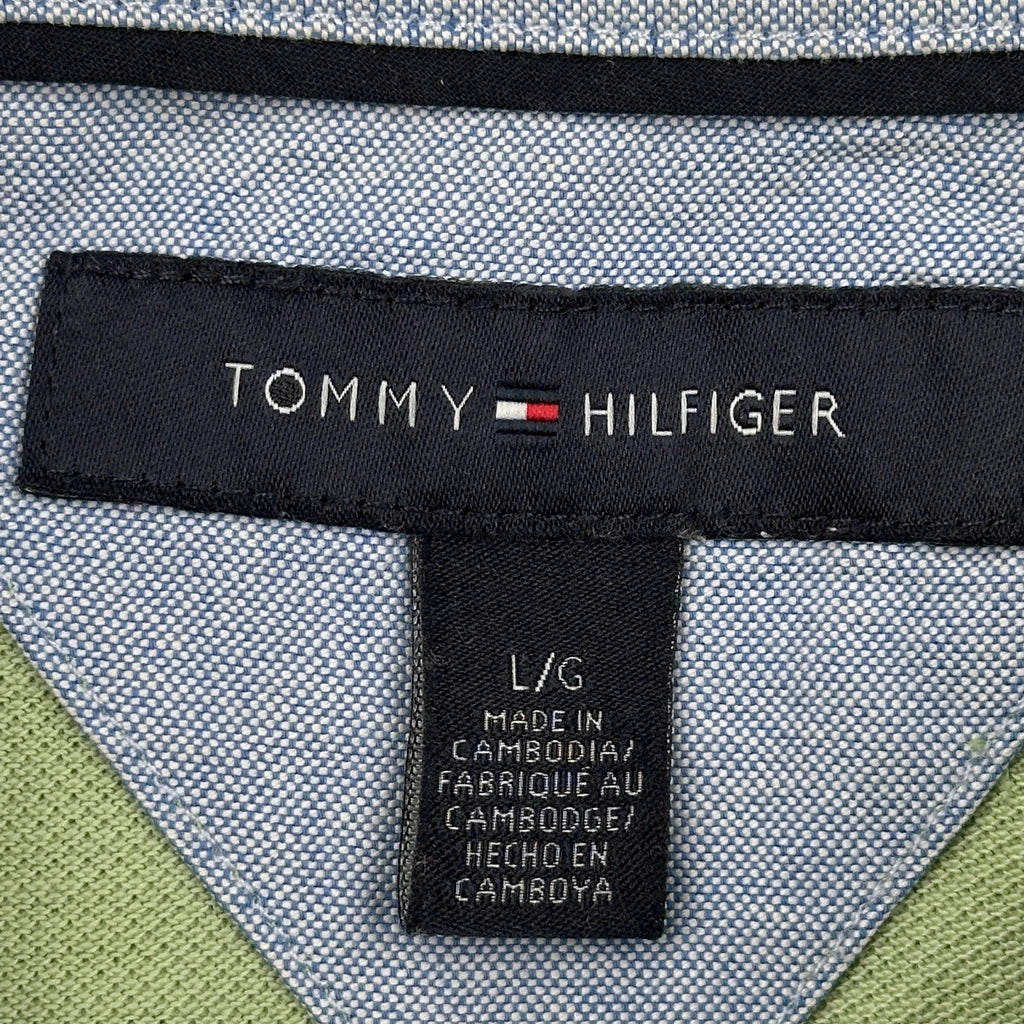Tommy Hilfiger Polo Shirt - Large Green Cotton - Image 3