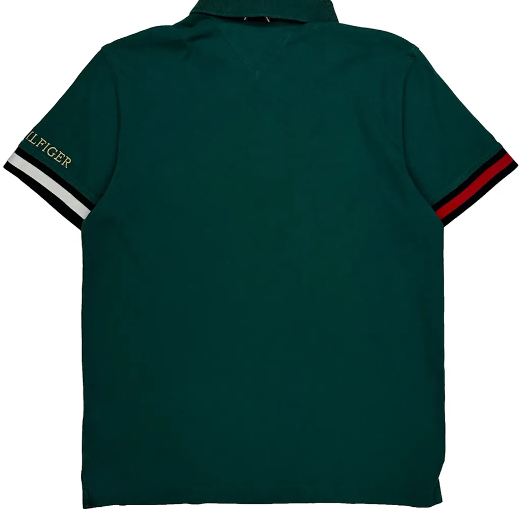Tommy Hilfiger Polo Shirt - Medium Green Cotton - Image 7
