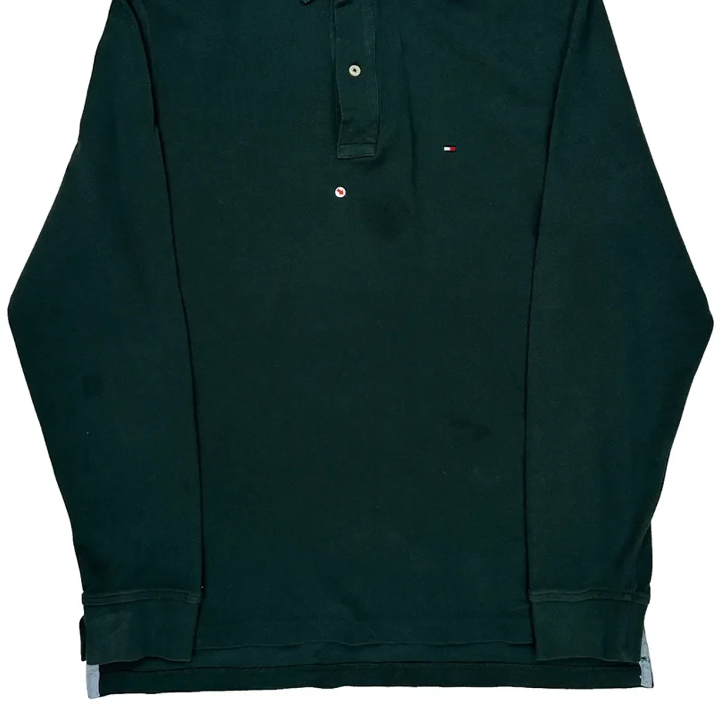 Tommy Hilfiger Polo Shirt - Medium Green Cotton - Image 4