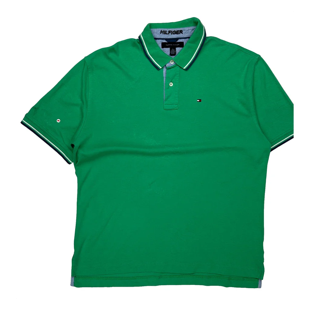 Tommy Hilfiger Polo Shirt - XL Green Cotton - Image 2