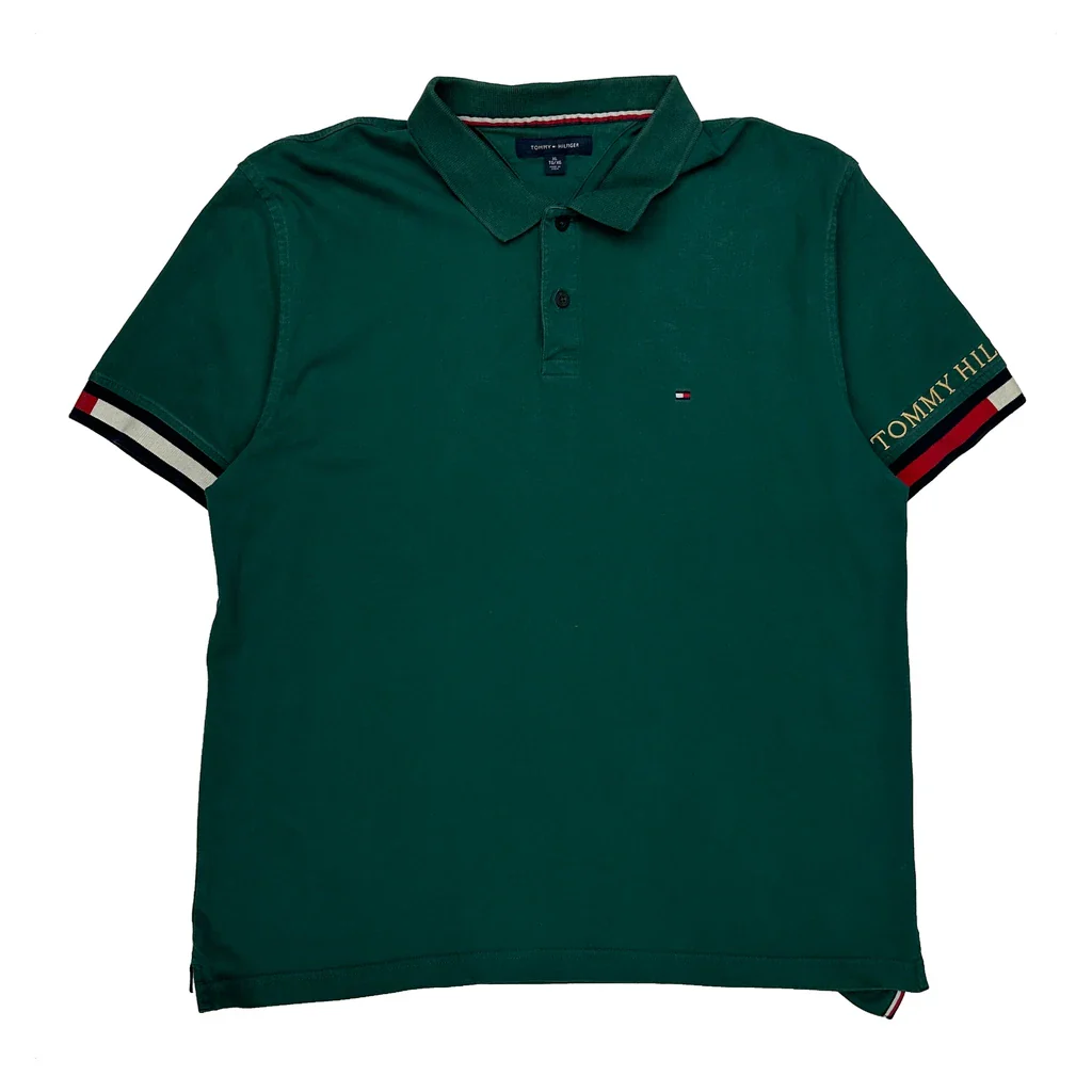 Tommy Hilfiger Polo Shirt - XL Green Cotton