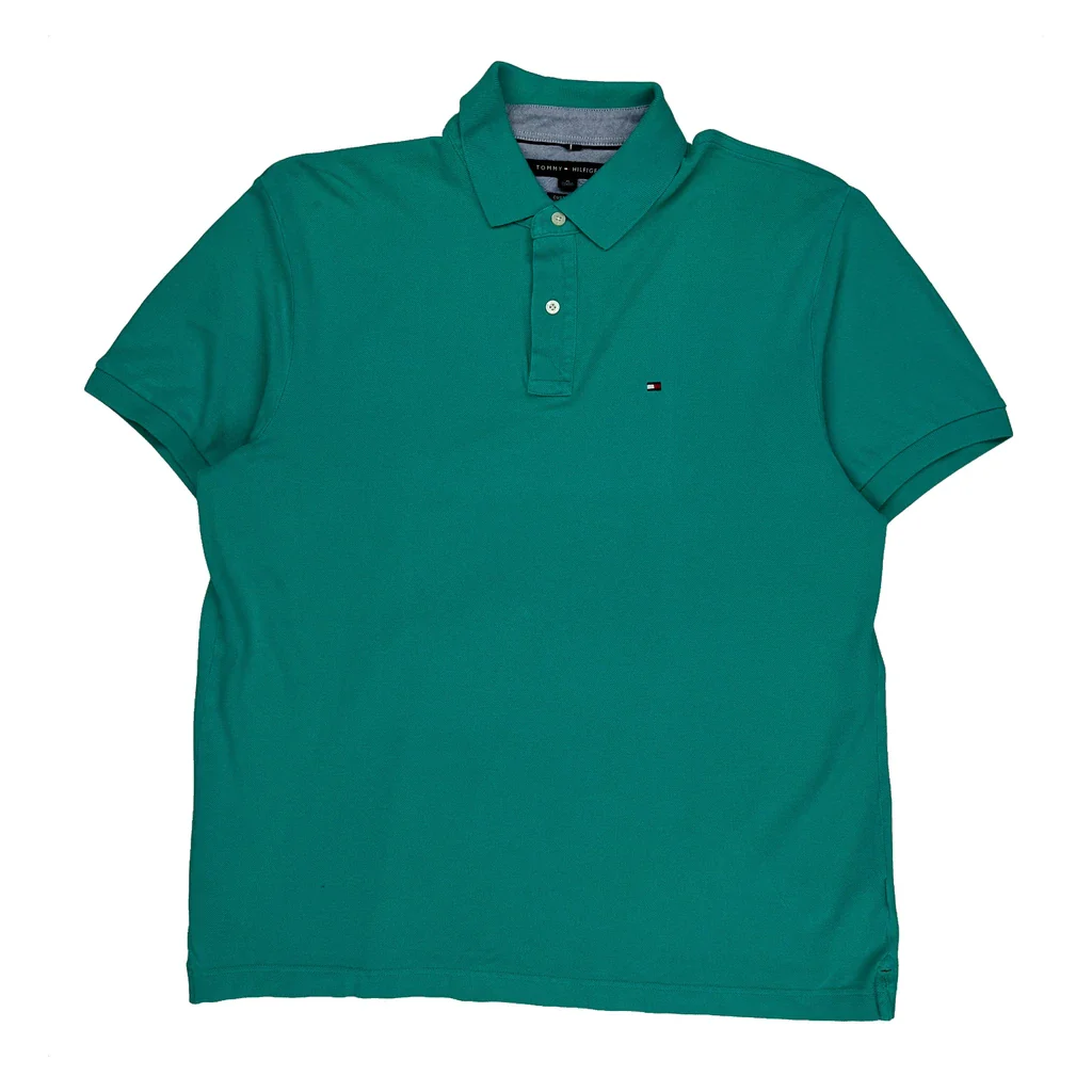Tommy Hilfiger Polo Shirt - XL Green Cotton - Image 2