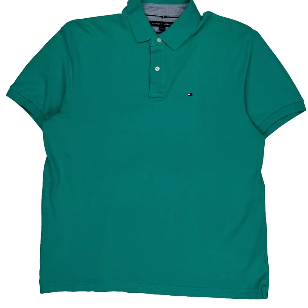 Tommy Hilfiger Polo Shirt - XL Green Cotton - Image 7