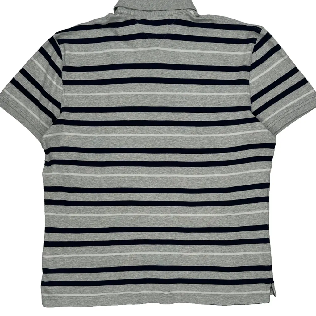 Tommy Hilfiger Striped Polo Shirt - Large Grey Cotton - Image 7