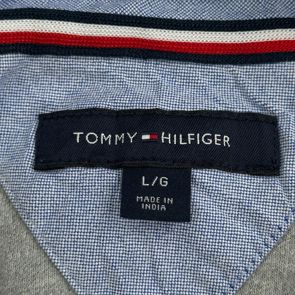 Tommy Hilfiger Striped Polo Shirt - Large Grey Cotton - Image 3