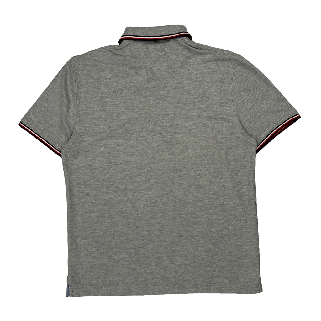 Tommy Hilfiger Striped Polo Shirt - Large Grey Cotton - Image 2