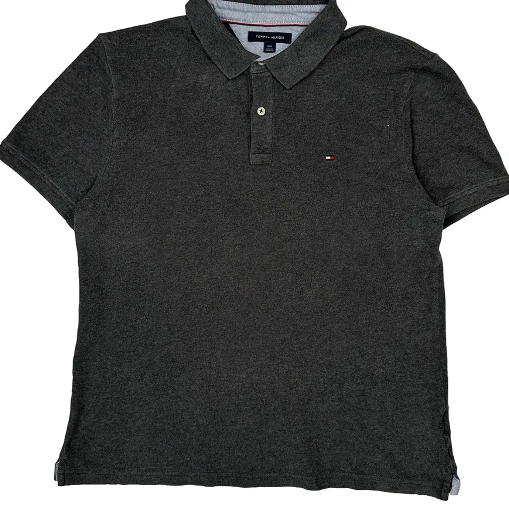 Tommy Hilfiger Polo Shirt - Large Grey Cotton - Image 5