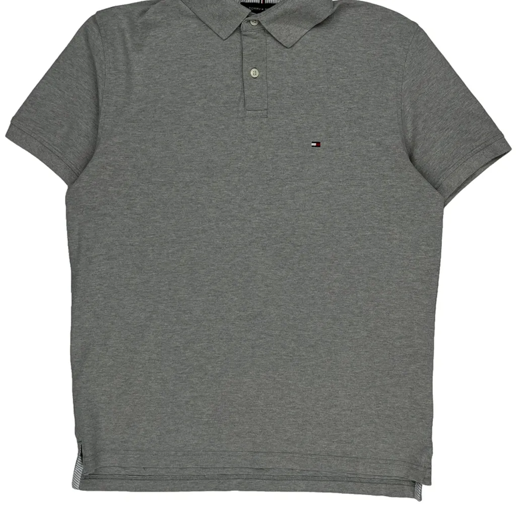 Tommy Hilfiger Polo Shirt - Medium Grey Cotton - Image 4
