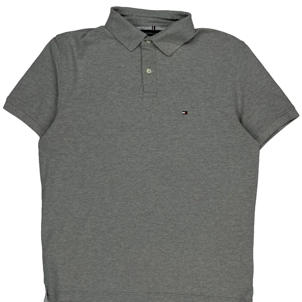 Tommy Hilfiger Polo Shirt - Medium Grey Cotton - Image 5