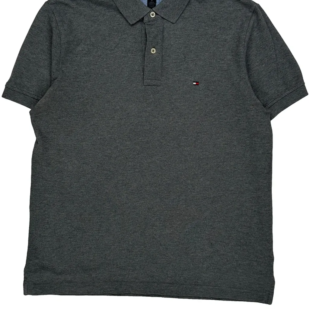 Tommy Hilfiger Polo Shirt - Medium Grey Cotton - Image 4