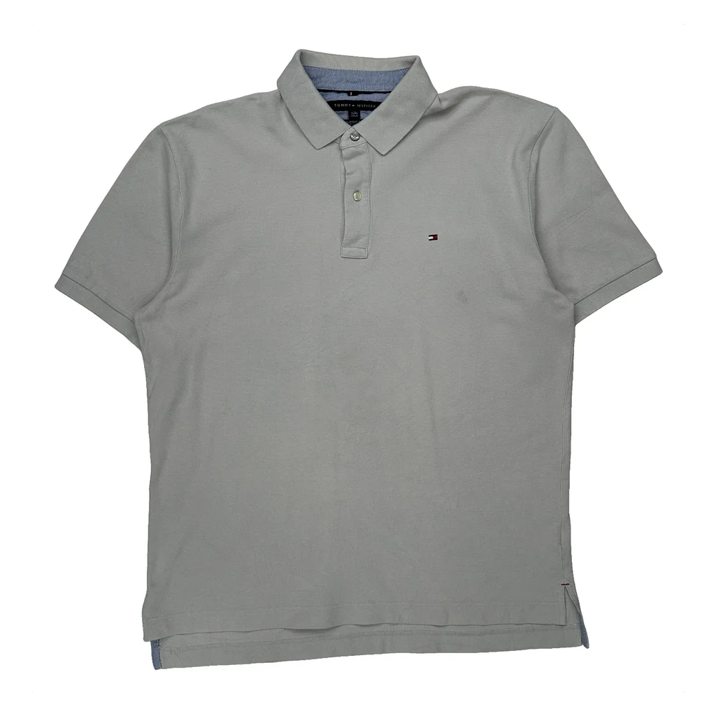 Tommy Hilfiger Polo Shirt - XL Grey Cotton