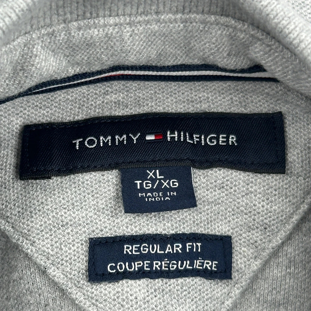 Tommy Hilfiger Striped Polo Shirt - XL Grey Cotton - Image 3