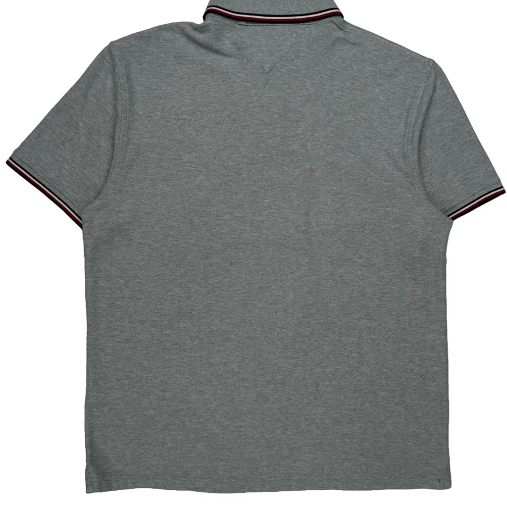 Tommy Hilfiger Striped Polo Shirt - XL Grey Cotton - Image 6