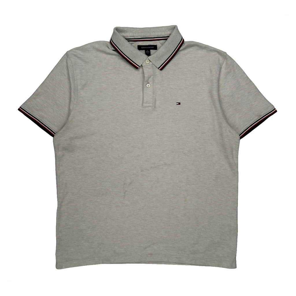 Tommy Hilfiger Polo Shirt - XL Grey Cotton