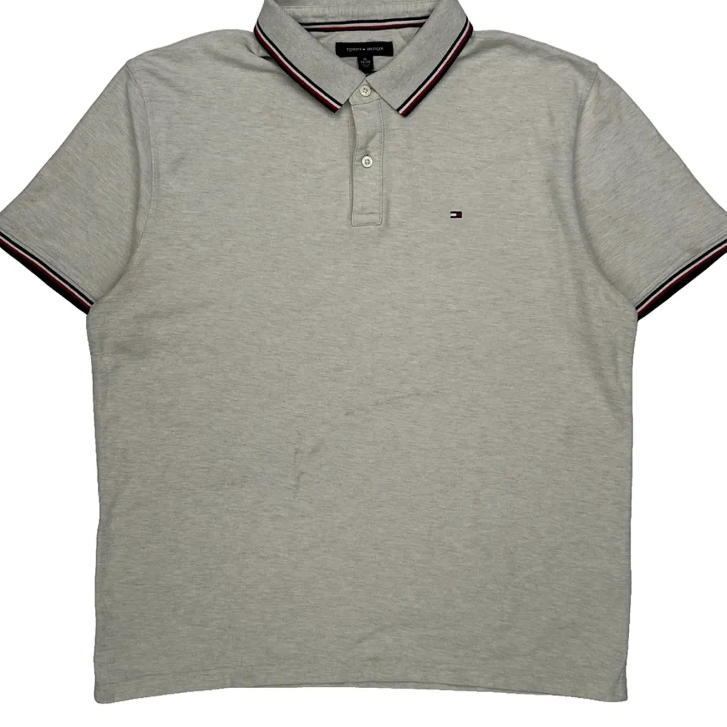 Tommy Hilfiger Polo Shirt - XL Grey Cotton - Image 5