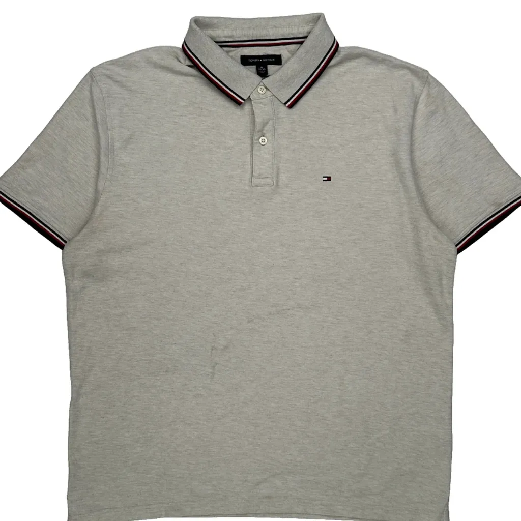 Tommy Hilfiger Polo Shirt - XL Grey Cotton - Image 6
