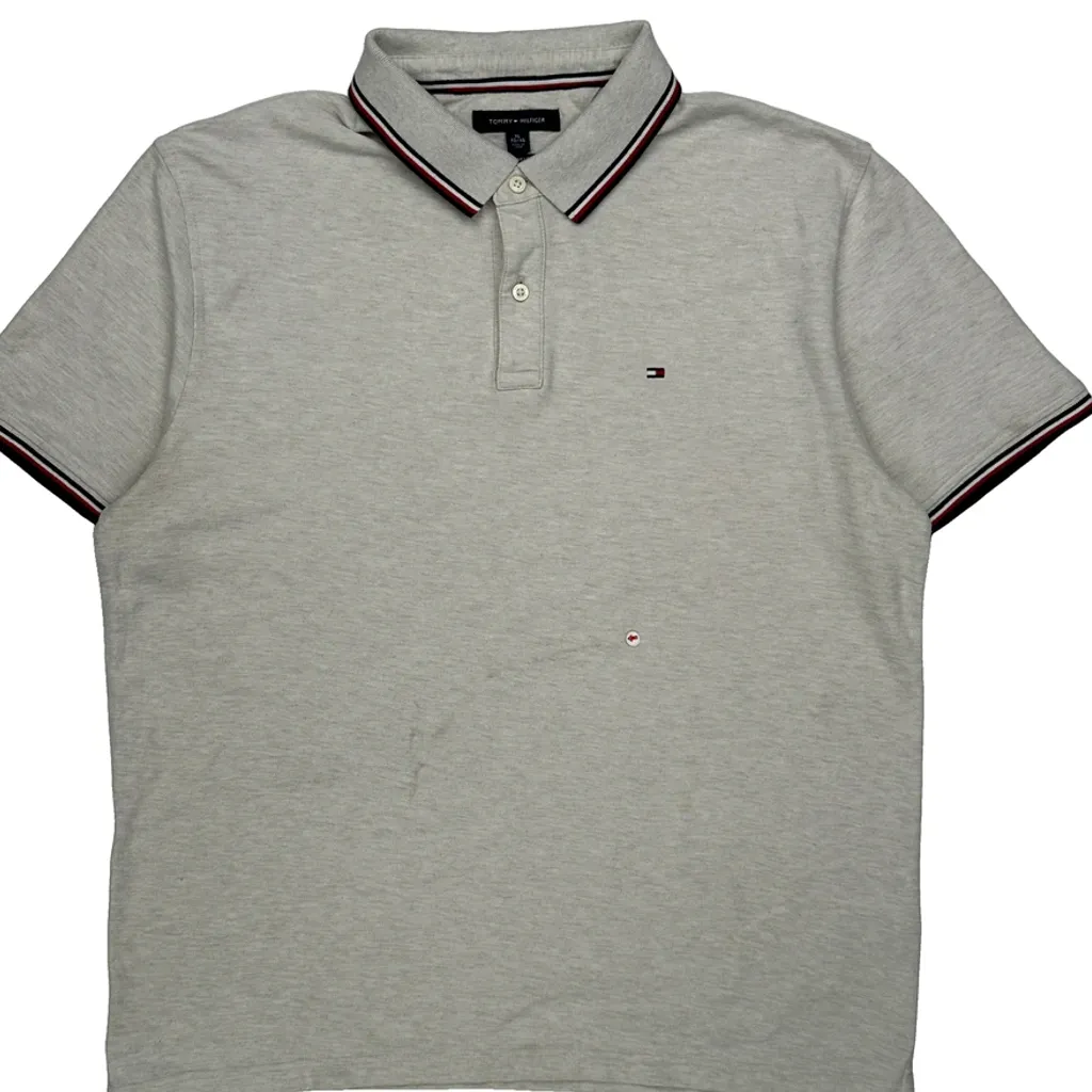 Tommy Hilfiger Polo Shirt - XL Grey Cotton - Image 7