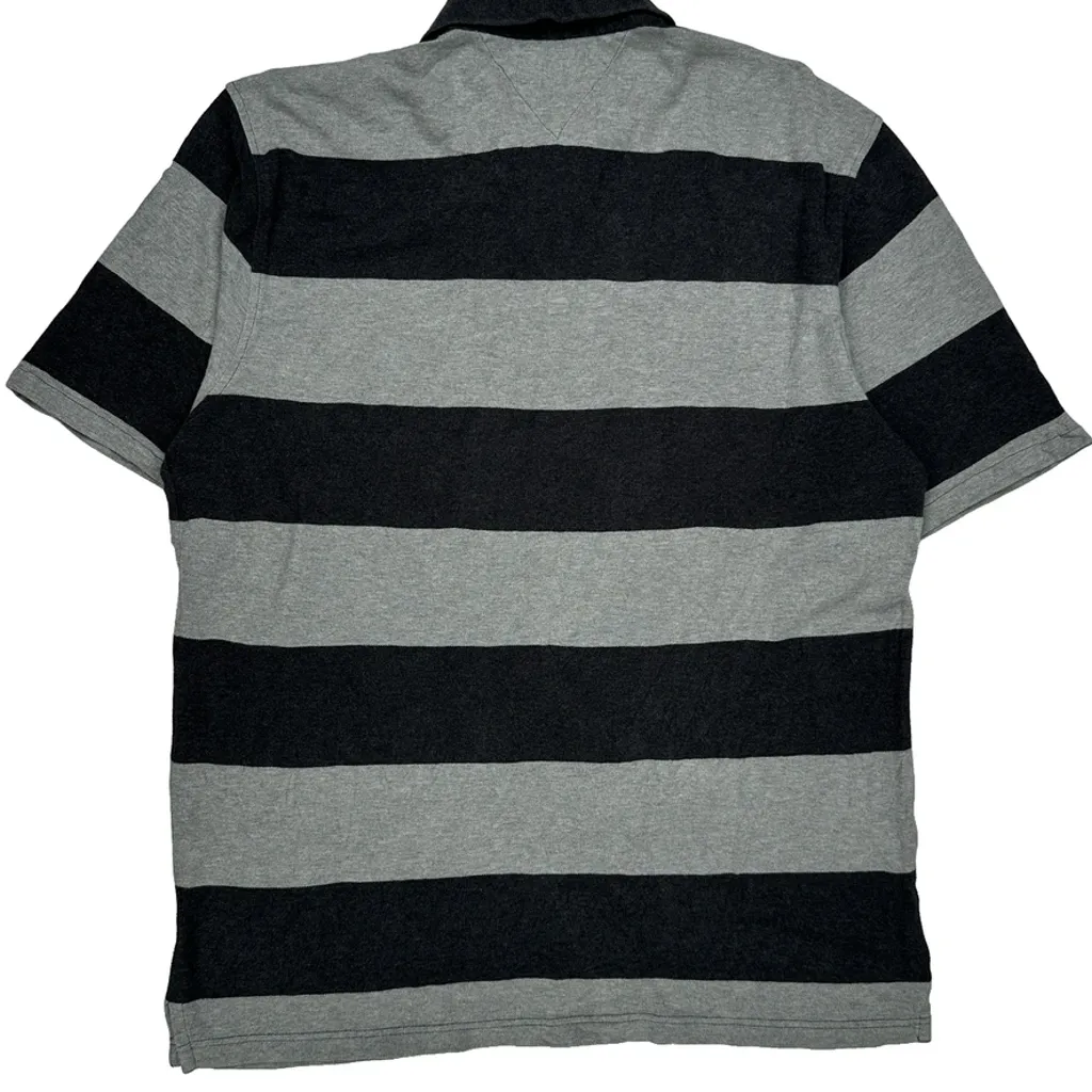 Tommy Hilfiger Striped Polo Shirt - XL Grey Cotton - Image 6