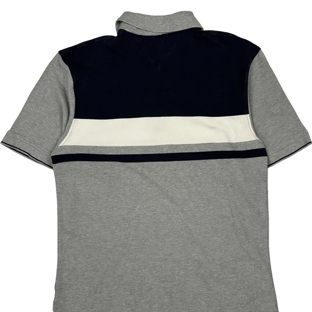 Tommy Hilfiger Striped Polo Shirt - XL Grey Cotton - Image 6