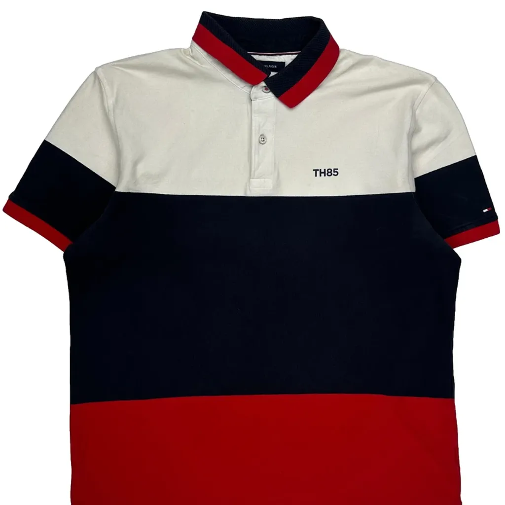 Tommy Hilfiger Striped Polo Shirt - Large Multicoloured Cotton - Image 4