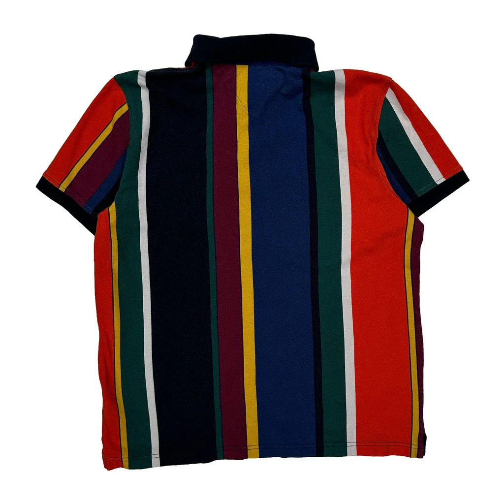 Tommy Hilfiger Striped Polo Shirt - Medium Multicoloured Cotton - Image 2
