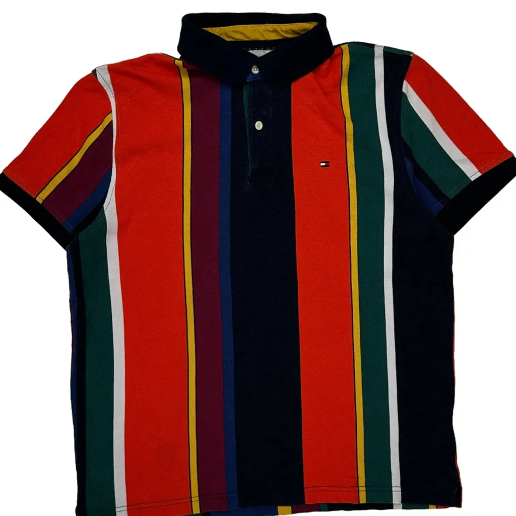 Tommy Hilfiger Striped Polo Shirt - Medium Multicoloured Cotton - Image 5