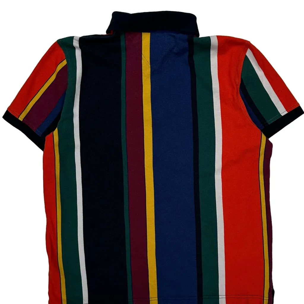 Tommy Hilfiger Striped Polo Shirt - Medium Multicoloured Cotton - Image 7