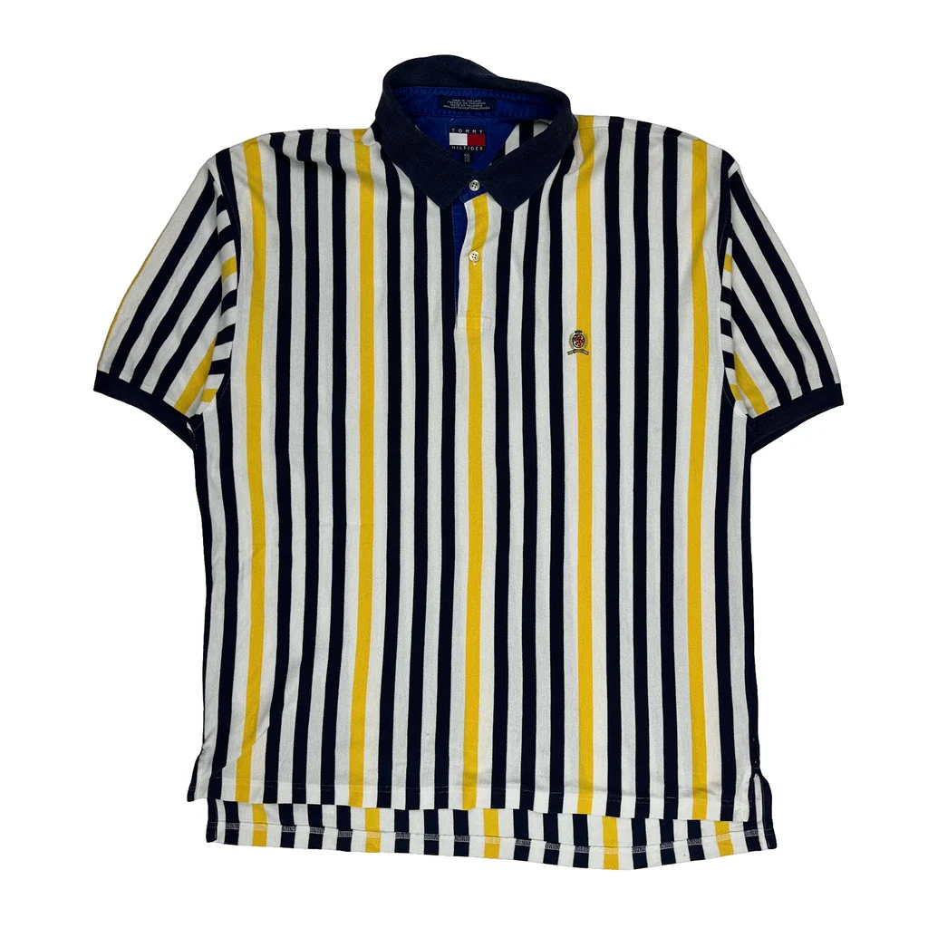 Tommy Hilfiger Striped Polo Shirt - Medium Multicoloured Cotton - Image 2