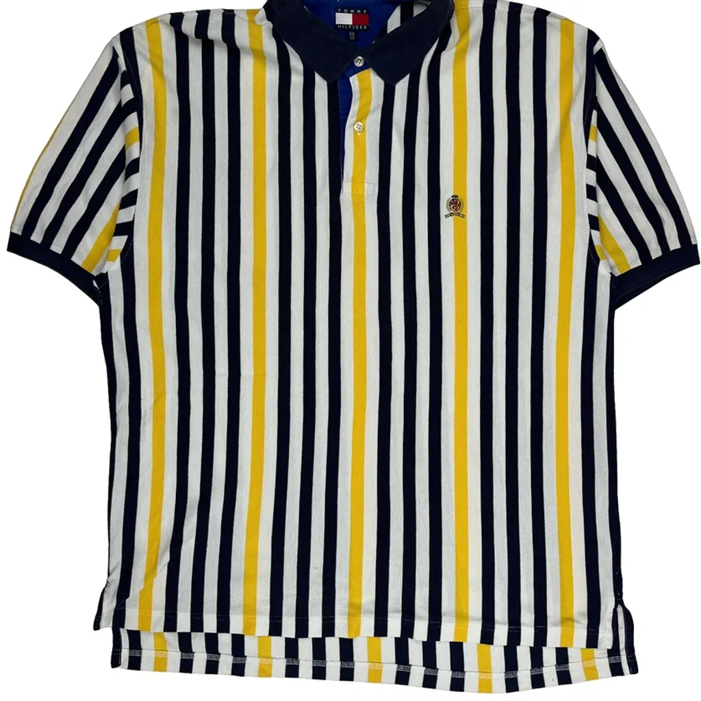 Tommy Hilfiger Striped Polo Shirt - Medium Multicoloured Cotton - Image 7