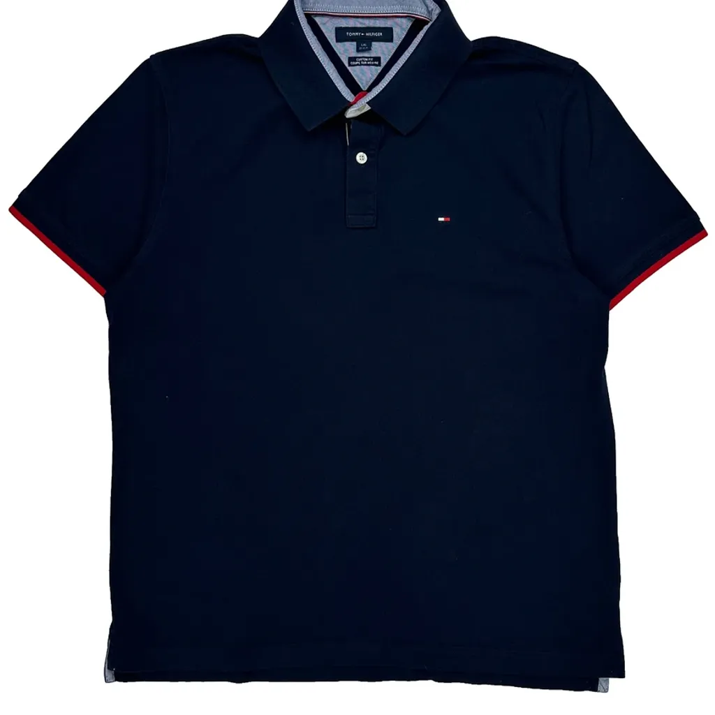 Tommy Hilfiger Polo Shirt - Large Navy Cotton - Image 5