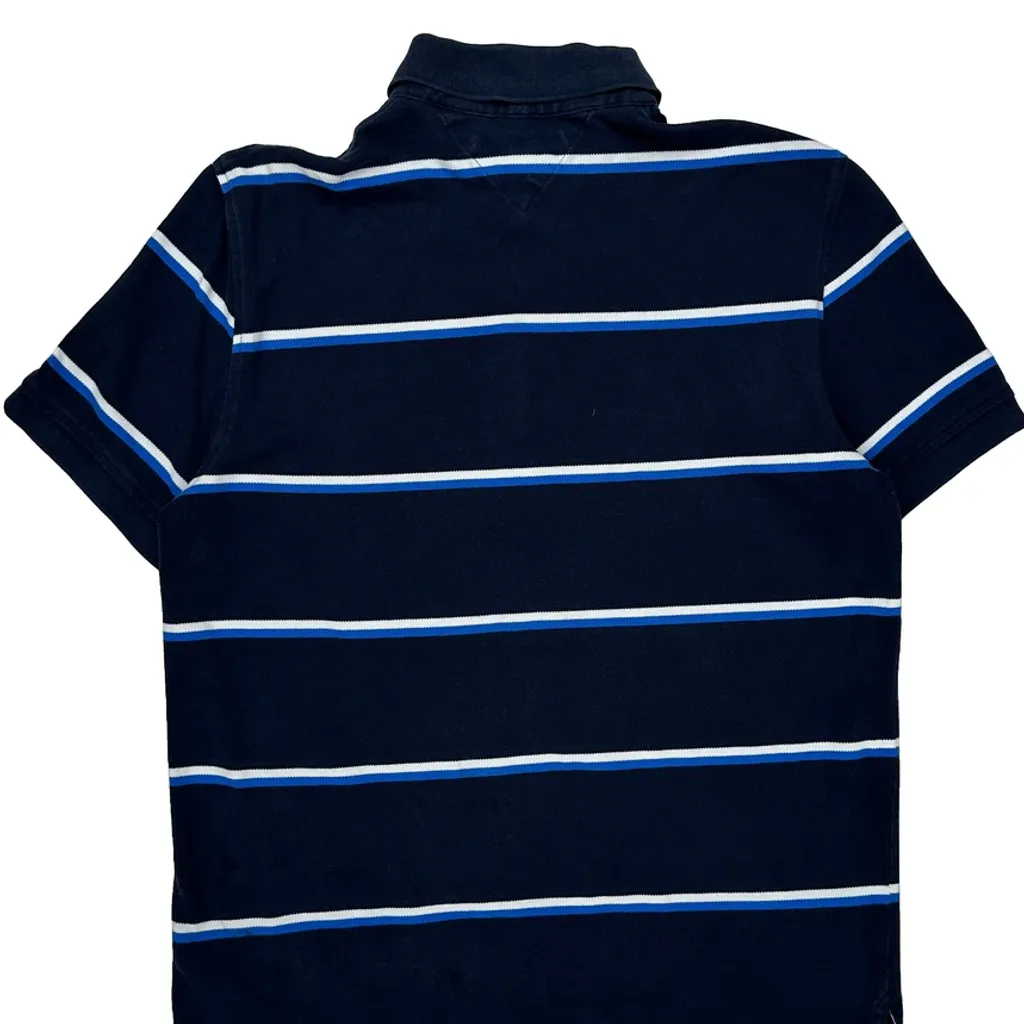 Tommy Hilfiger Striped Polo Shirt - Large Navy Cotton - Image 6