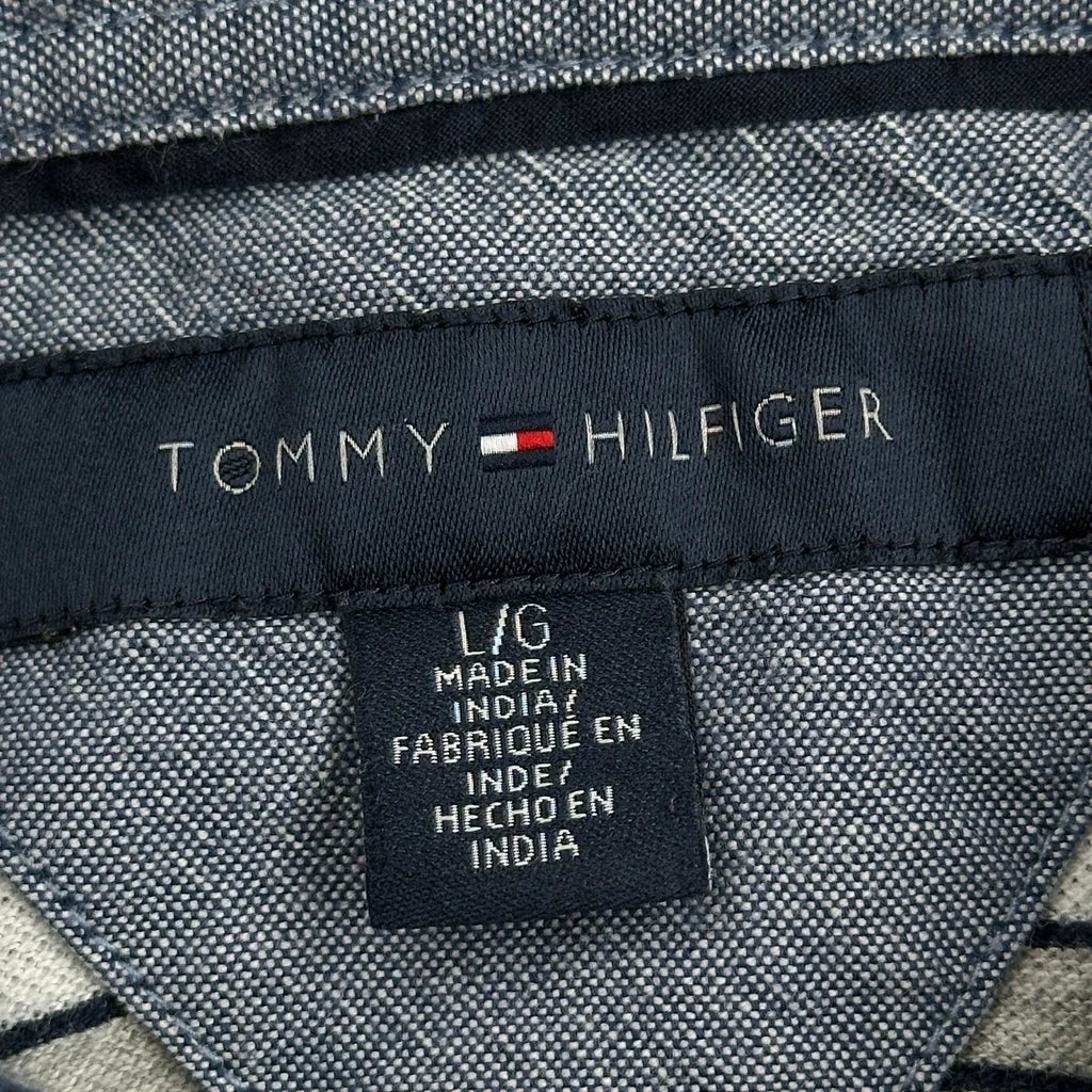 Tommy Hilfiger Striped Polo Shirt - Large Navy Cotton - Image 3