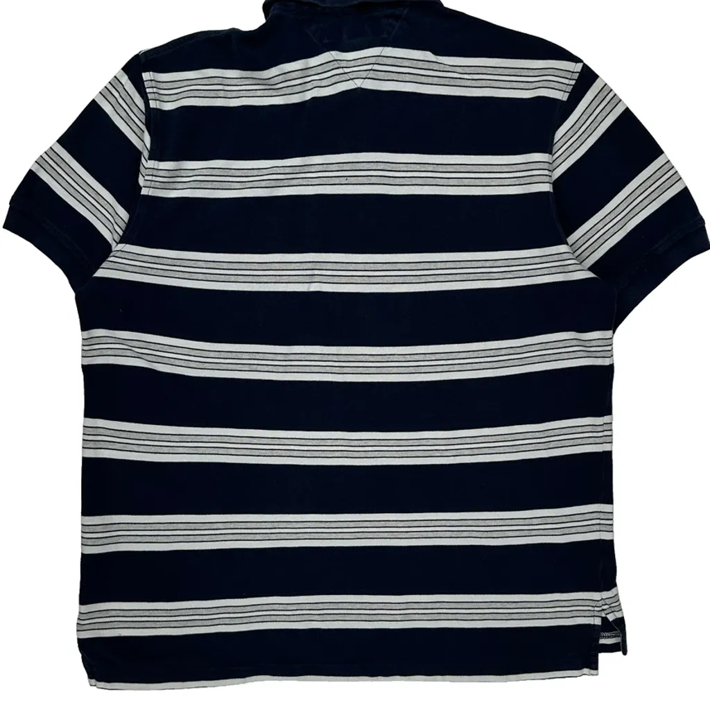 Tommy Hilfiger Striped Polo Shirt - Large Navy Cotton - Image 7