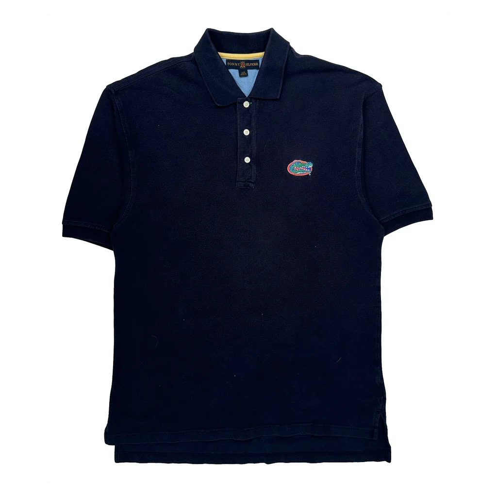 Tommy Hilfiger Polo Shirt - Large Navy Cotton