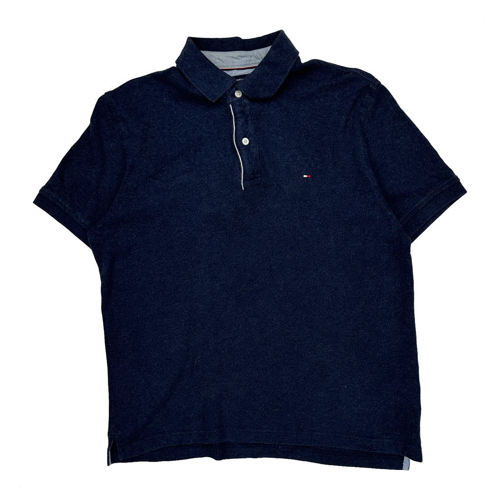 Tommy Hilfiger Polo Shirt - Large Navy Cotton