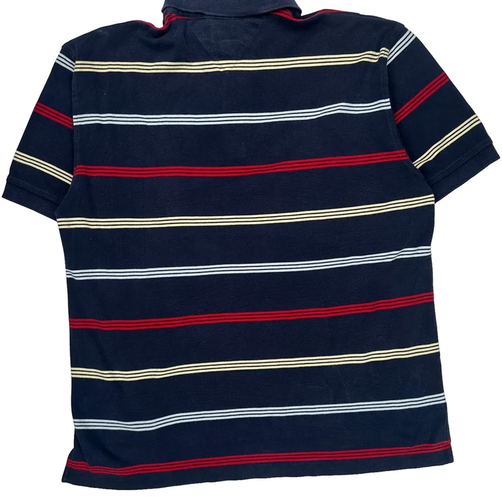 Tommy Hilfiger Striped Polo Shirt - Large Navy Cotton - Image 7