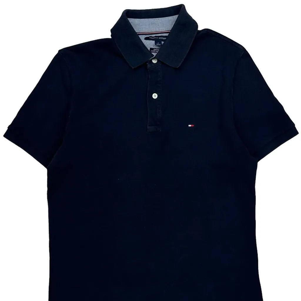 Tommy Hilfiger Polo Shirt - Medium Navy Cotton - Image 4