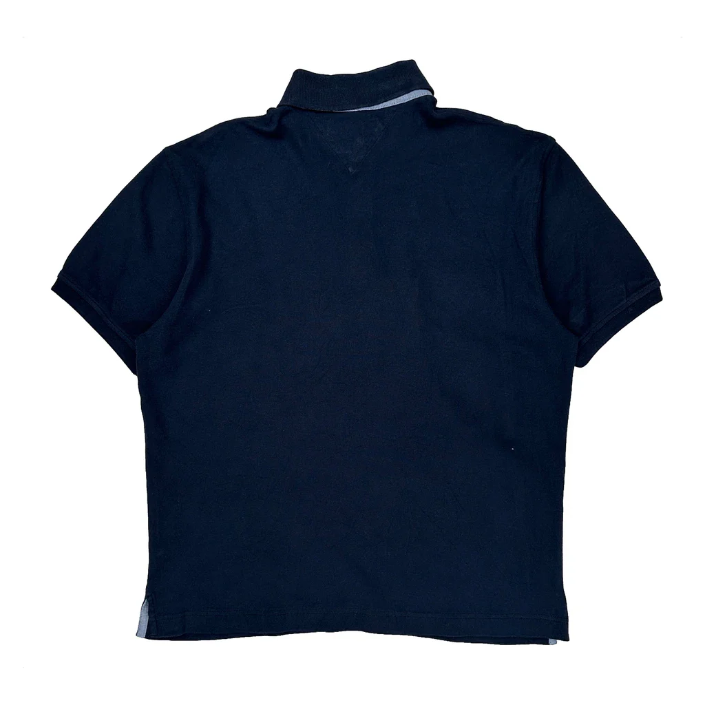 Tommy Hilfiger Striped Polo Shirt - Medium Navy Cotton - Image 2