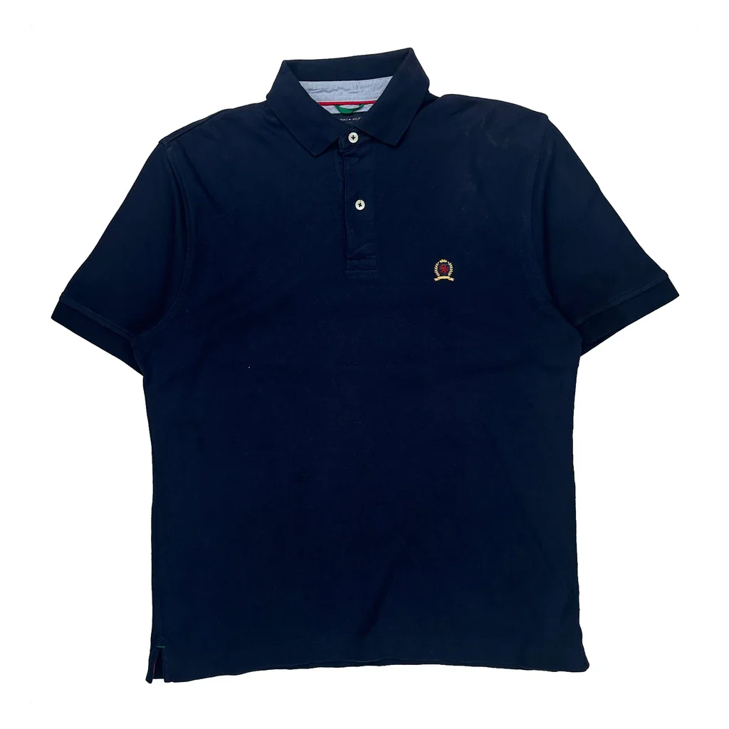 Tommy Hilfiger Polo Shirt - Medium Navy Cotton