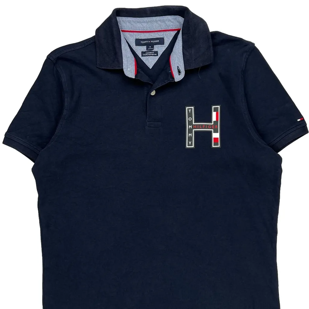 Tommy Hilfiger Polo Shirt - Medium Navy Cotton - Image 4