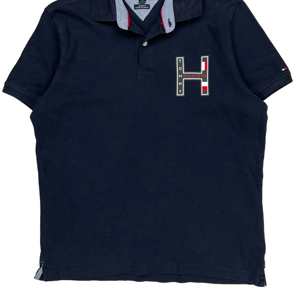 Tommy Hilfiger Polo Shirt - Medium Navy Cotton - Image 5
